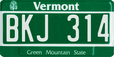 VT license plate BKJ314