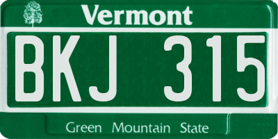 VT license plate BKJ315