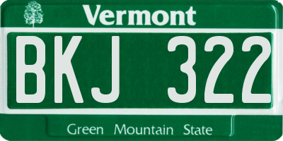 VT license plate BKJ322