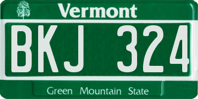 VT license plate BKJ324