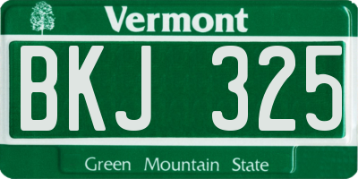 VT license plate BKJ325