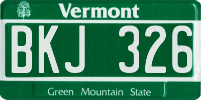 VT license plate BKJ326