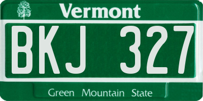 VT license plate BKJ327