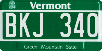 VT license plate BKJ340