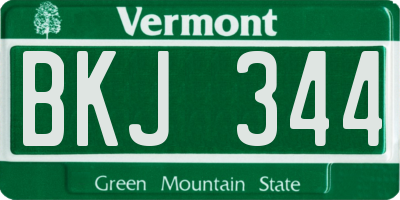 VT license plate BKJ344