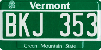 VT license plate BKJ353