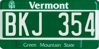 VT license plate BKJ354