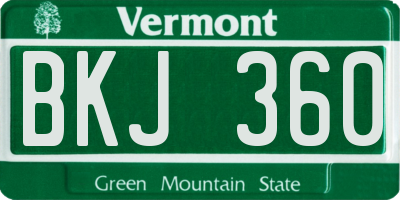 VT license plate BKJ360