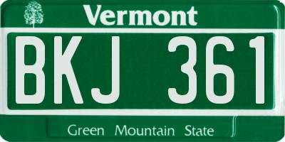 VT license plate BKJ361