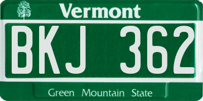 VT license plate BKJ362