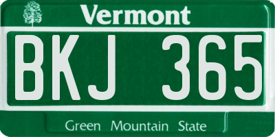 VT license plate BKJ365