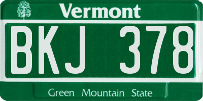 VT license plate BKJ378