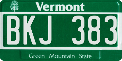 VT license plate BKJ383