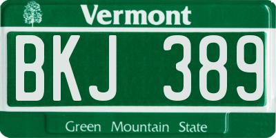 VT license plate BKJ389
