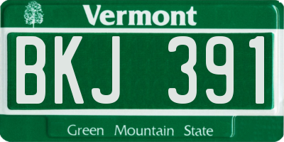VT license plate BKJ391