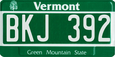 VT license plate BKJ392
