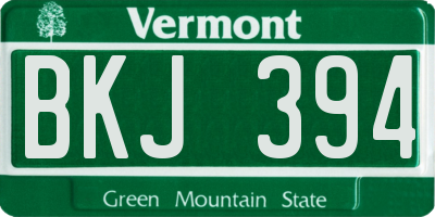 VT license plate BKJ394