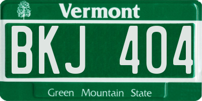 VT license plate BKJ404