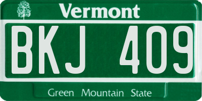 VT license plate BKJ409