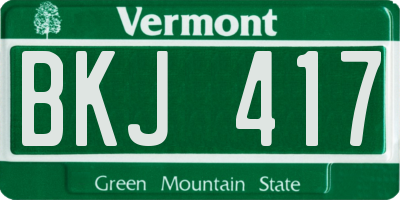 VT license plate BKJ417