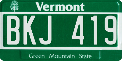VT license plate BKJ419