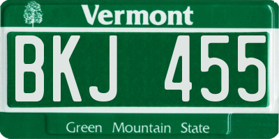 VT license plate BKJ455