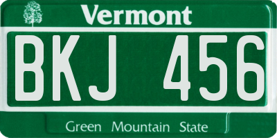 VT license plate BKJ456