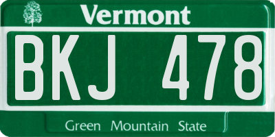 VT license plate BKJ478