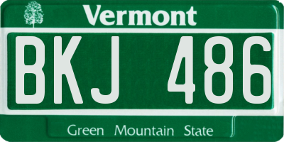 VT license plate BKJ486
