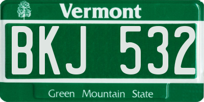 VT license plate BKJ532