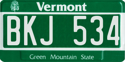 VT license plate BKJ534