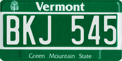 VT license plate BKJ545