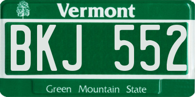 VT license plate BKJ552