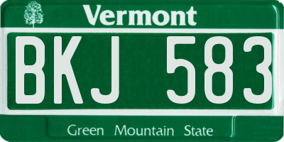 VT license plate BKJ583
