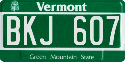 VT license plate BKJ607