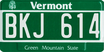 VT license plate BKJ614