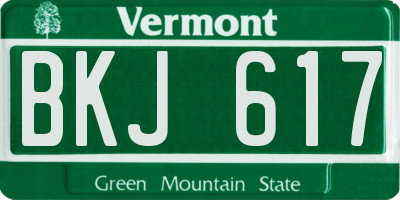 VT license plate BKJ617