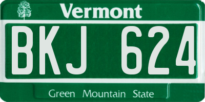 VT license plate BKJ624