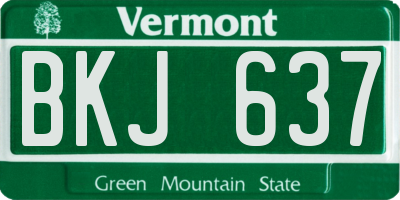 VT license plate BKJ637