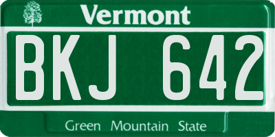VT license plate BKJ642
