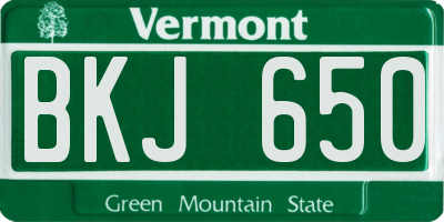 VT license plate BKJ650
