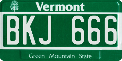 VT license plate BKJ666