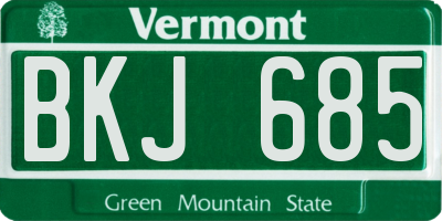 VT license plate BKJ685
