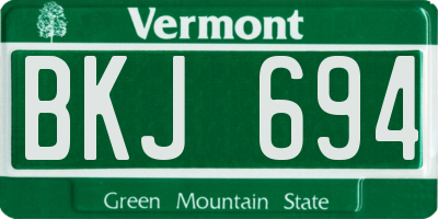 VT license plate BKJ694