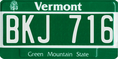 VT license plate BKJ716