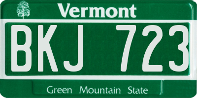 VT license plate BKJ723