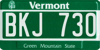 VT license plate BKJ730