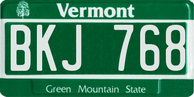 VT license plate BKJ768
