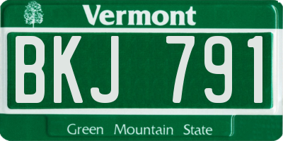 VT license plate BKJ791