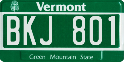 VT license plate BKJ801